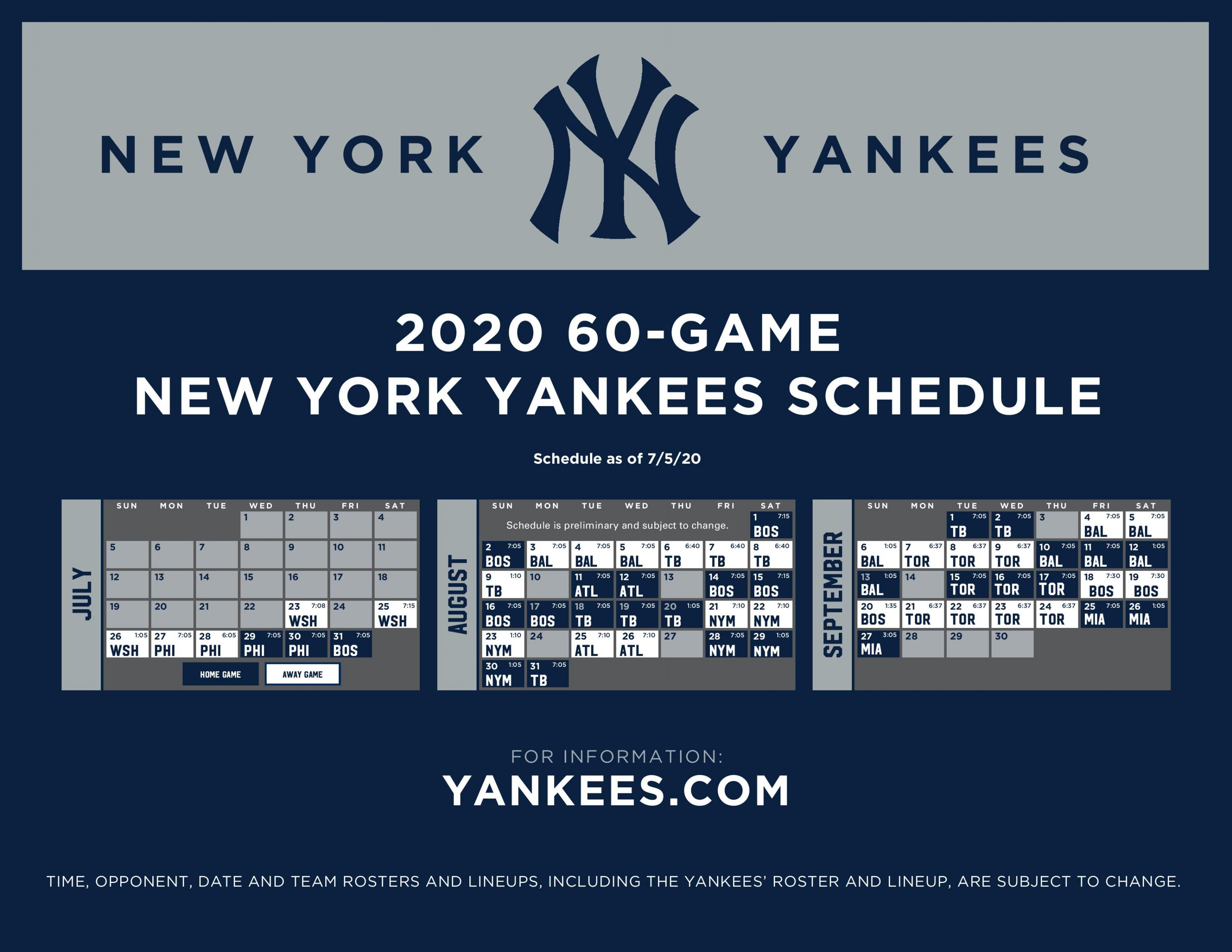 Ny Yankees Printable Schedule Customize and Print